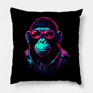 Digitally Distressed Space Chimp Pillow