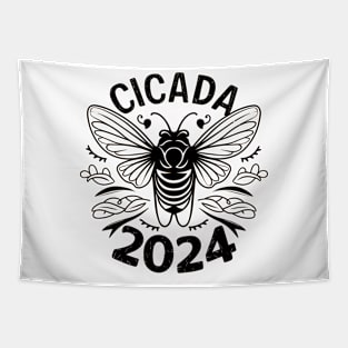 "Cicada 2024" Phenomenon,Simple design, white color,T-Shirt Tapestry