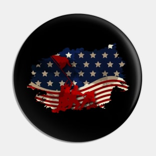 American flag map memorial Pin