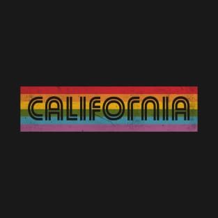 Team Rainbow LGBT Pride California rainbow stripes T-Shirt