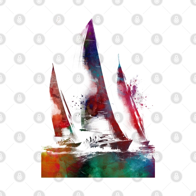 Sailing sport art #sailing by JBJart