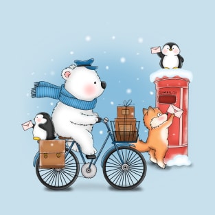 Cute Polar Bear Sends Letters T-Shirt