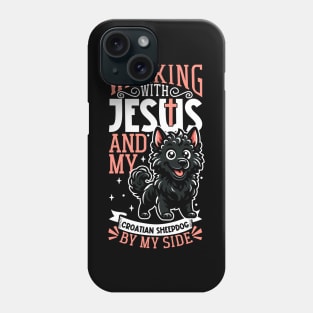 Jesus and dog - Croatian Sheepdog Phone Case
