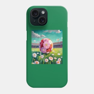 watercolor flowers football on football field Phone Case