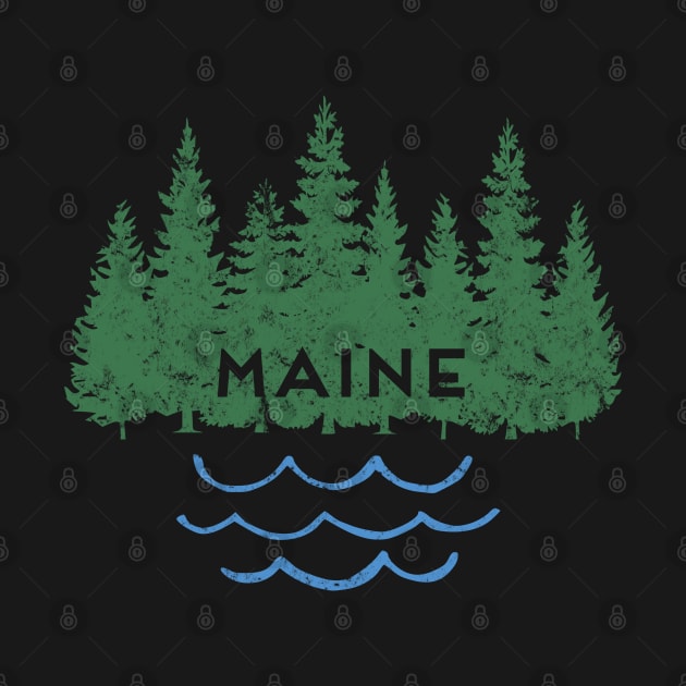 Maine Trees Lake Nature Outdoors Souvenir by Pine Hill Goods