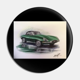 Iconic E Type Jaguar Pin