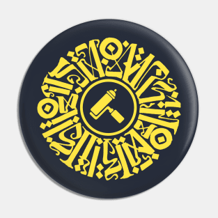 Migration III in gold yellow text Pin