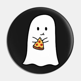 Ghost eating pizza Pin