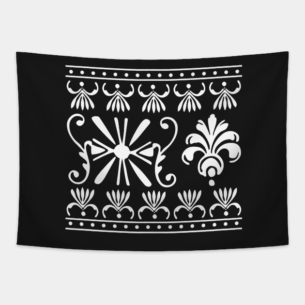 Simple Boho Ornate Indian Henna Ethnic Bohemian Oriental Persian Rug Pattern Tapestry by faiiryliite