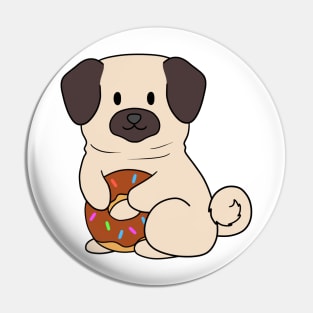 Chocolate Doughnut Pug Pin