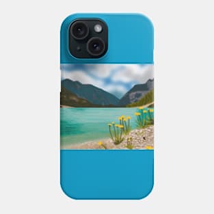 Beach and Mountains Digital Painting Phone Case