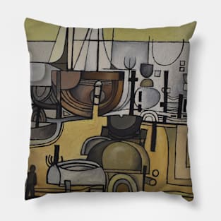 Abstract Dungeness Boats Pillow