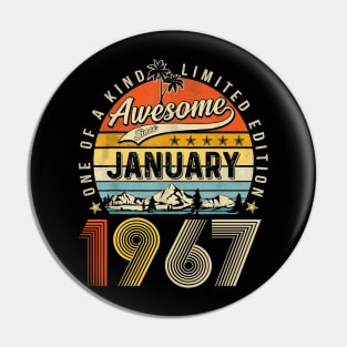 Awesome Since January 1967 Vintage 56th Birthday Pin