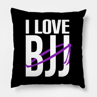 I love bjj - brazilian jiu jitsu purple belt Pillow