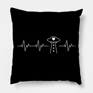 UFO Alien Heartbeat Love Line Funny Pillow