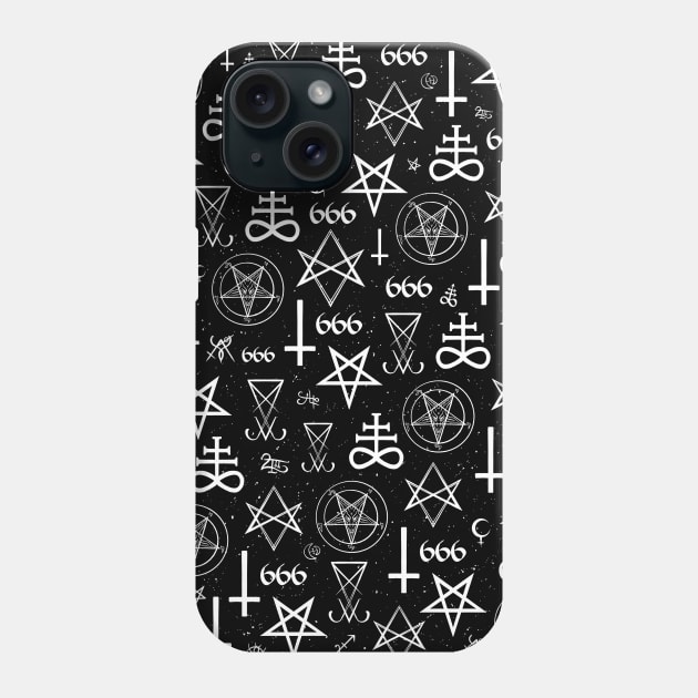 Occult, Satanic, Magical Symbols, Lucifer, Witchcraft Pattern Poster Phone Case by SSINAMOON COVEN