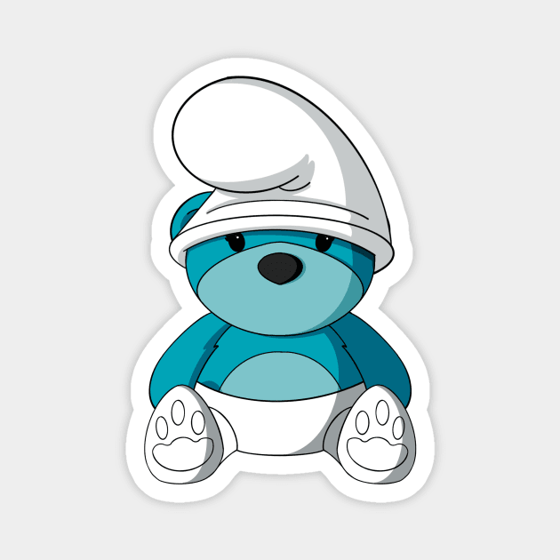 Smurf Teddy Bear Magnet by Alisha Ober Designs