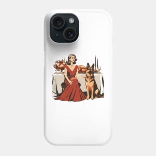 Lady And German Shepherd Thanksgiving Phone Case