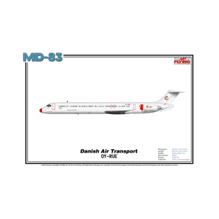 McDonnell Douglas MD-83 - Danish Air Transport (Art Print) T-Shirt