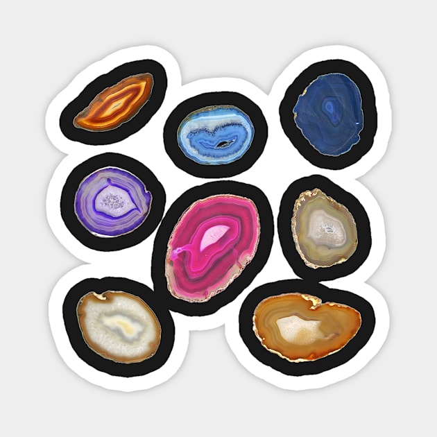 Agate Slices Sticker and Magnet Pack Magnet by dottielamb