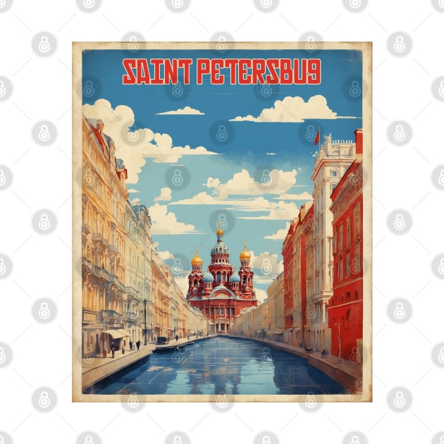 Saint Petersburg Vintage Tourism Poster by TravelersGems