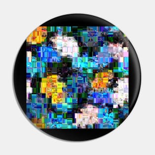 Autumn Style Glitch Mosaic Quilt Pin