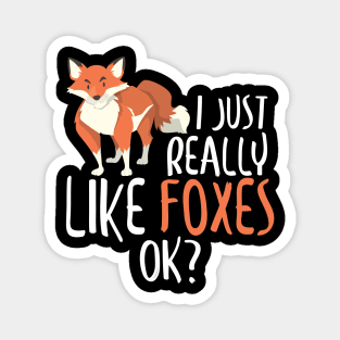 Cute I Just Really Like Foxes, OK? Funny Fox Magnet