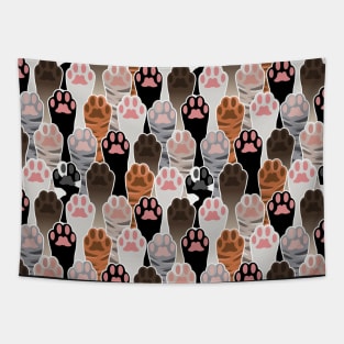 Many Cat Paws Pattern Tapestry