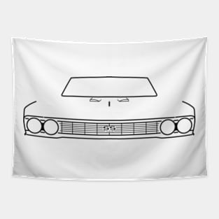 Chevrolet Chevelle Super Sport classic car outline graphic (black) Tapestry