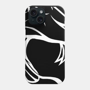 Hissing snake with sharp teeth in Black and White Phone Case