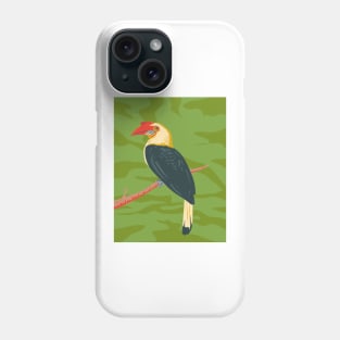 Mindanao Wrinkled Hornbill or Aceros leucocephalus WPA Art Phone Case