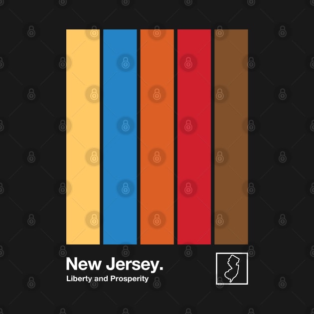 New Jersey State Flag  // Original Minimalist Artwork Poster Design by DankFutura