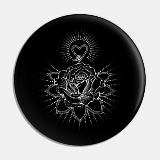 Flower Heart energy in white Pin