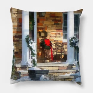 Christmas Sled on Porch Pillow