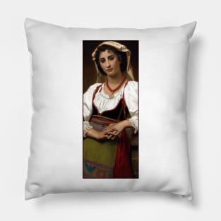 The Neapolitan Girl by Hugues Merle Pillow