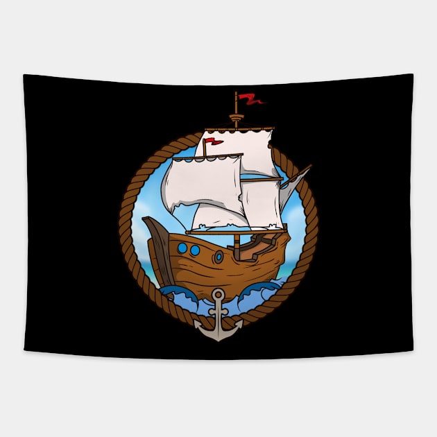 Sailing Ship Tapestry by PixelArt