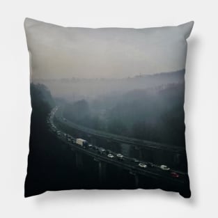 Foggy forest, italian landscape photography Pillow