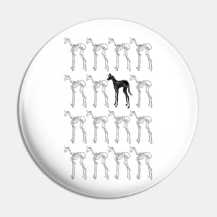 Skeleton Unicorn Pattern Pin