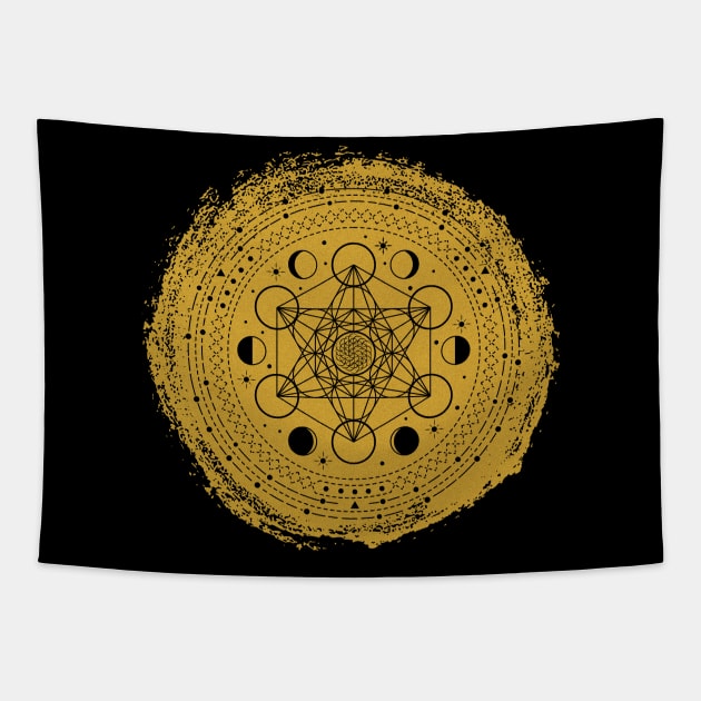 Metatron's Cube | Sacred Geometry Tapestry by CelestialStudio