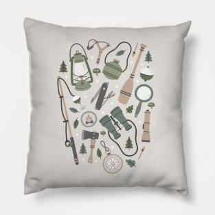 Camping Earth Tones Pillow