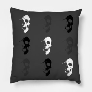 Neutral Skull 3x3 - White/Grey/Black Pillow