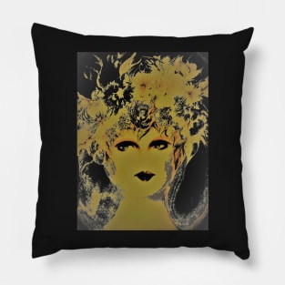 BLACK AND GOLD GIRL,,House of Harelquin Pillow