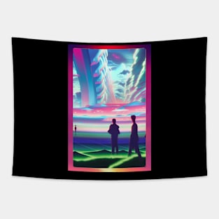 Synthwave Skyline 001 Tapestry