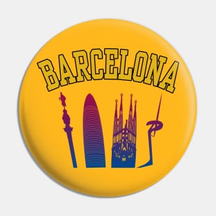 BARCELONA Skyline (FC Colors) Pin