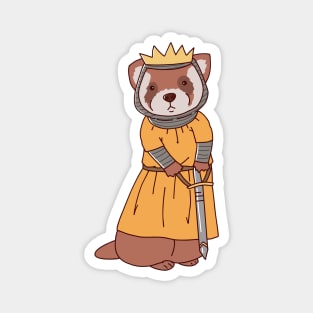 Cute Medieval King Knight Ferret Drawing Magnet