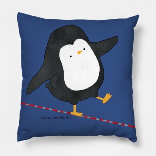 Finding Balance Penguin Pillow