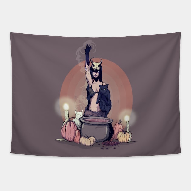 Coffee Witch Tapestry by LVBart