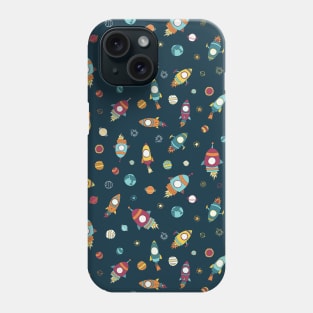 Rocket ships in space Phone Case