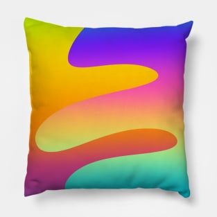 Squiggly Vibrant Gradient Design Pillow