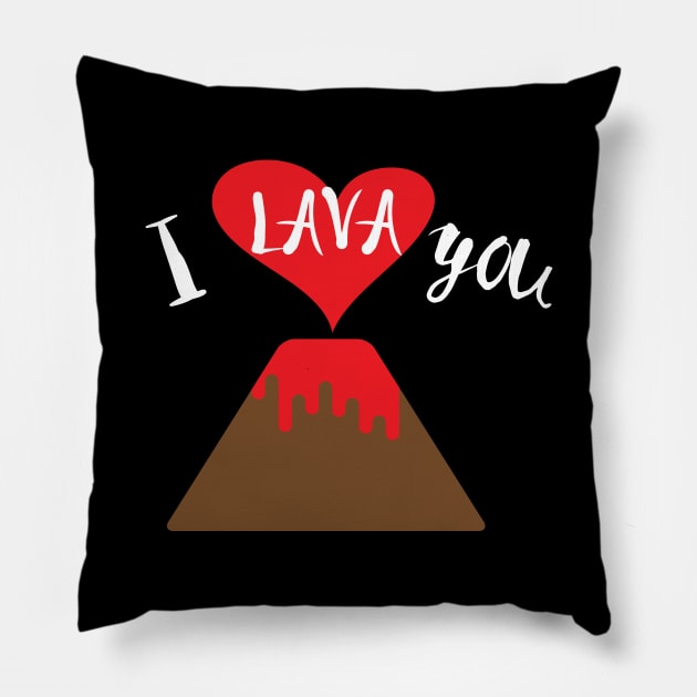 Cute & Funny I Lava You Volcano Valentine's Day Pillow by theperfectpresents